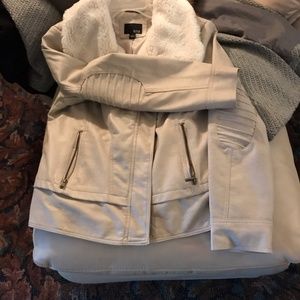 White soft leather jacket